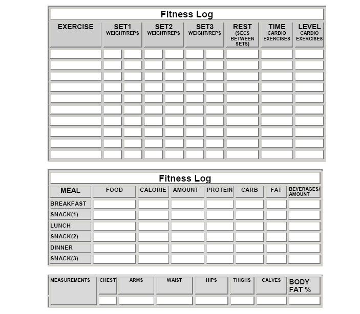 Exercise Calorie Chart Pdf