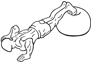 push ups with feet on ball illustration of push up with feet on ball