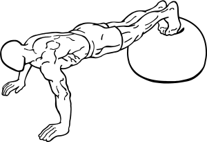push up on exercise ball illustration of push up using exercise ball