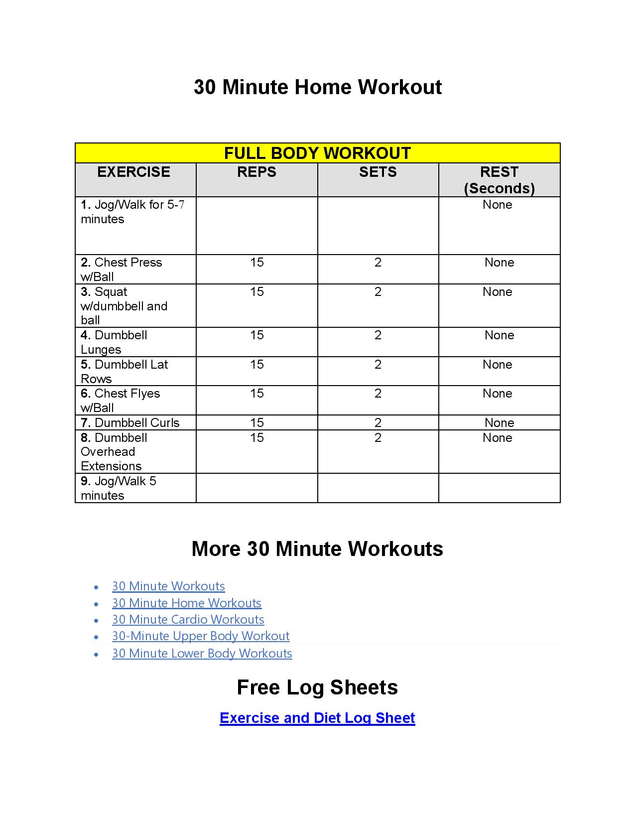 30 minute home fullbody sample workout.