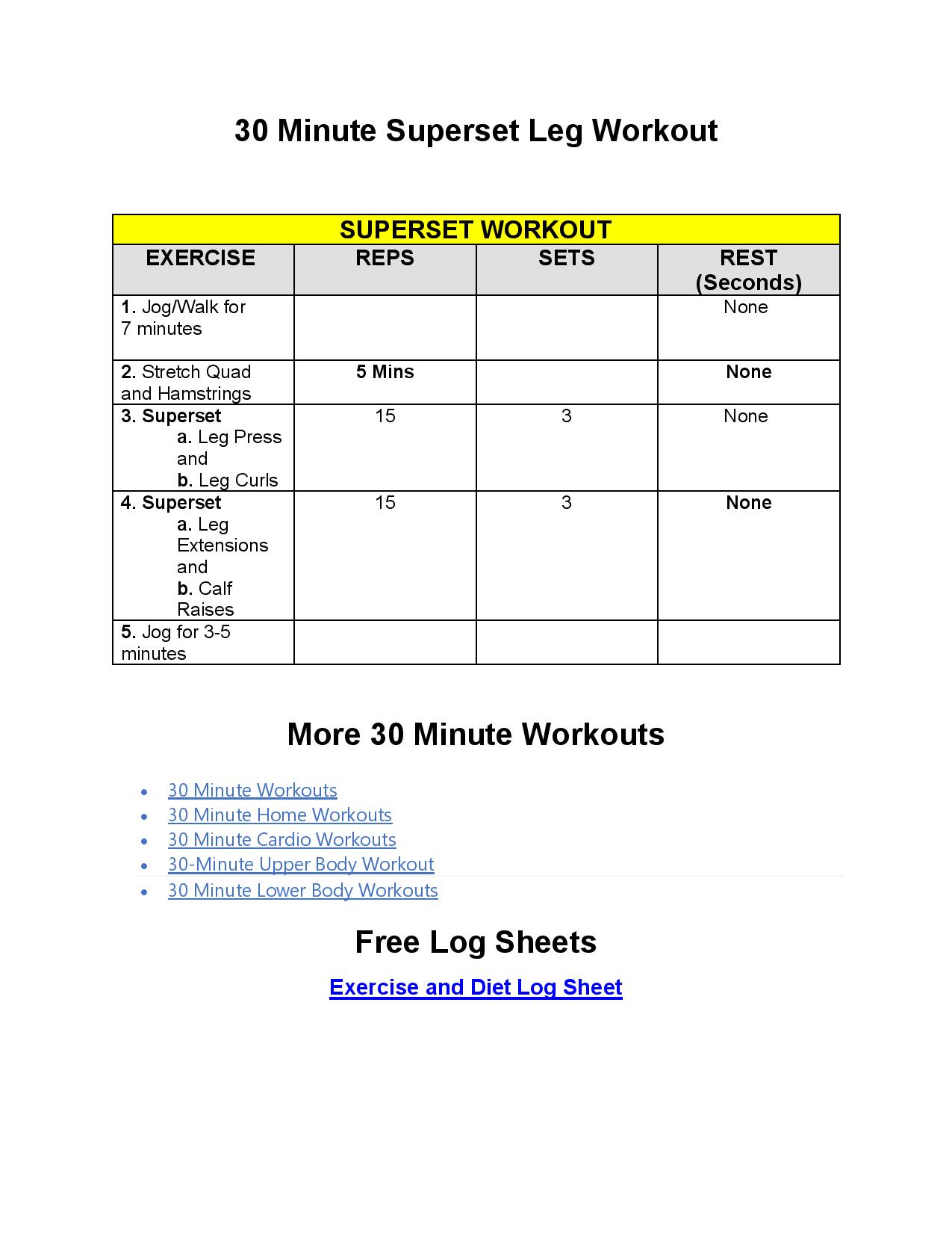 30 minute leg superset workout sample pdf.