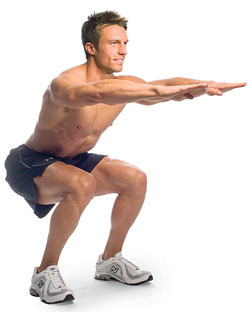 Picture of male doing body weight leg workouts.