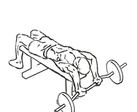 image of decline tricep extension starting position
