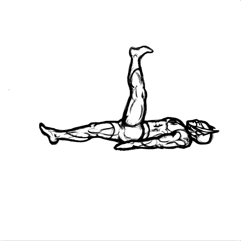 illustration of hamstring flexibility test. 