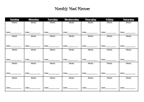 Meal calendar you can download and print in pdf format. 