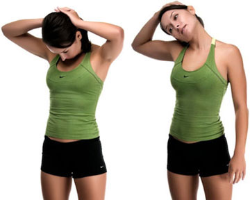 Picture of women doing neck exercises.