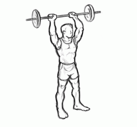 Demonstrations of good tricep exercises using a barbell.