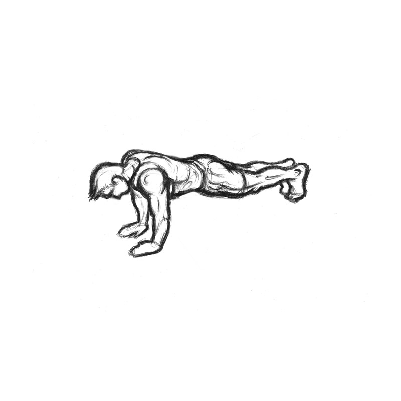 illustration of male doing close grip push ups