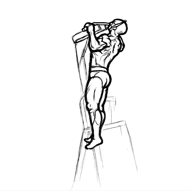 Illustration of a pull up from the finish position. 